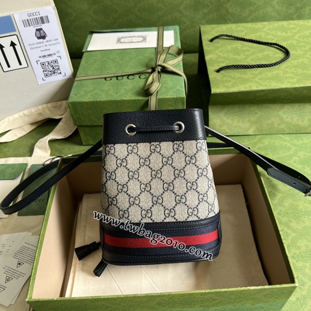 gucci專櫃新款女士肩背手袋 古馳Ophidia系列迷你GG水桶包 jcp1826